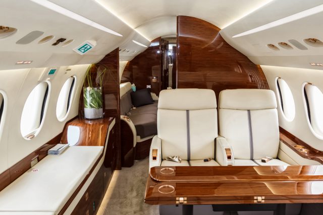 Seating inside a corporate jet